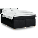vidaXL Krevet s oprugama i madracem crni 140x200 cm od tkanine | shoptok.hr