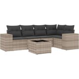  6-dijelni set vrtnih sofa od poliratana s jastucima svjetlosivi | shoptok.hr