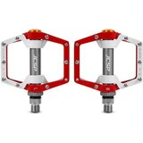 INF Aluminijasta protizdrsna kolesarska pedala x2 z zaprtim ležajem white + red, (5000300544) Cene