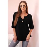 Kesi Włoski Women's muslin shirt with a button black | shoptok.hr