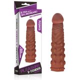  Pleasure X-Tender braon navlaka za penis sa bodljicama — TPE, 18 cm — LVTOY00160 Cene