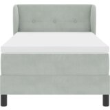 Box Spring krevet s madracem svijetlosivi 90x200 cm baršun | shoptok.hr