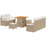 vidaXL Vrtna sedežna garnitura z blazino 8 pcs Bež poli ratan, (5000154197) | Shoptok.si