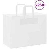  Papirnate vrećice 250 kom s ručkama bijele 32x17x25 cm | shoptok.hr