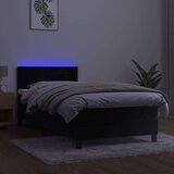  Krevet box spring s madracem LED crni 90x200 cm baršun | shoptok.hr