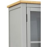 MID.YOU VITRINA, furnirano, masivno hrast, bor siva, prozorno, naravne barve | Shoptok.si