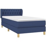 vidaXL Box spring postelja z vzmetnico modra 100x200 cm blago | Shoptok.si