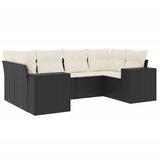  6-dijelni set vrtnih sofa s jastucima crni od poliratana | shoptok.hr