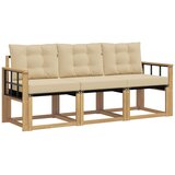 vidaXL Zunanja garnitura za sedenje z blazino 3 pcs Bela in bež, (5000282376) | Shoptok.si