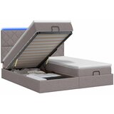  Krevet od pjene s madracem i LED-om Sivosmeđa 200 x 200 cm | shoptok.hr