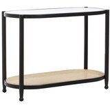 Premier Housewares Črna/v naravni barvi stranska mizica s stekleno mizno ploščo 49x100 cm Cebu – Cene