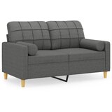  Dvosjed s ukrasnim jastucima tamnosivi 120 cm od tkanine | shoptok.hr