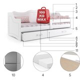  Krevet BMS Julia + ladica, BIA 160x80 bijela | shoptok.hr
