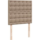 vidaXL Box spring postelja z vzmetnico kapučino 100x200cm umetno usnje | Shoptok.si