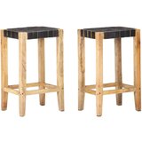 Furnova Barski stolčki 2 kosa črno pravo usnje 75 cm, (21949428) | Shoptok.si