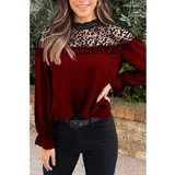 Fenzy Elegantna Bluza Z Volančki, Bordo