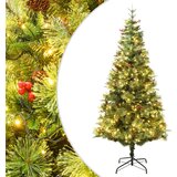  Osvetljena novoletna jelka s storži zelena 120 cm PVC in PE, (20669658) | Shoptok.si