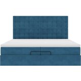  Otomanski okvir kreveta s madracima plavi 200x200cm baršunasti | shoptok.hr