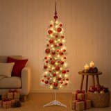  Umjetno usko božićno drvce s kuglicom 150 cm 150 LED lampica | shoptok.hr