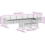  Set vanjskih sofa 8 kom. Prirodna Čvrsto drvo akacije Smeđa 410 x 172,5 x 73 cm | Shoptok.si