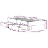 vidaXL Okvir kreveta bez madraca 90 x 190 cm od masivne borovine | shoptok.hr
