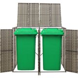  Spremište za 2 kante za smeće sivo 140 x 80 x 117 cm poliratan | shoptok.hr