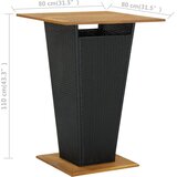  Barski stol crni 80x80x110 cm poliratan i masivno drvo bagrema | Eponuda.com