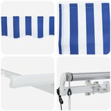  Skrovita tenda Plava i bijela 300 x 200 cm Poliester i aluminij | shoptok.hr