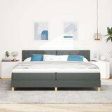 vidaXL Postelja z Box Spring sistemom Temno siva 200x200 cm Tkanina | Shoptok.si