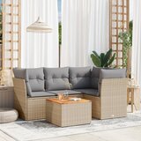 Maison Chic Seti vrtnega pohištva - Vrtna garnitura - Vrtni pohištvo set 5-delna z blazinami bež poli ratan, (21818571) | Shoptok.si