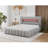 ELTAP Siva oblazinjena zakonska postelja s prostorom za shranjevanje z letvenim dnom 140x200 cm Lamica – | Shoptok.si