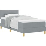 vidaXL Postelja boxspring z vzmetnico Svetlo siva 90 x 190 cm blago | Shoptok.si