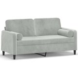  The Living Store Kavč dvosed z okrasnimi blazinami svetlo siv 140 cm žamet - Dvosed, (21494320) | Shoptok.si