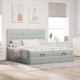 vidaXL Okvir kreveta s madracima svijetlosivi 160x200cm baršunasti | shoptok.hr