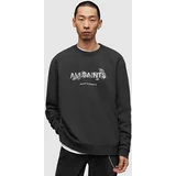AllSaints Bombažen pulover Chiao moški, črna barva, s kapuco