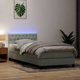 vidaXL Box Spring krevet s madracem svijetlo sivi 90x210 cm baršun Cijene