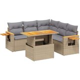  6-dijelni set vrtnih sofa s jastucima bež od poliratana | shoptok.hr