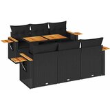 Maison Chic Seti vrtnega pohištva - Vrtna garnitura - Vrtni pohištvo set z blazinami 7-delna črn ratan/akacija, (21807840) | Shoptok.si