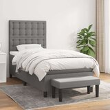  Box spring postelja z vzmetnico temno siva 90x200 cm blago, (20900823) Cene