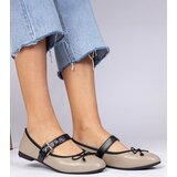 Gemre Dark beige women's ballet flats with a bow Mansy | Shoptok.si