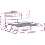 vidaXL Krevet s regalom za knjige bez madraca 200 x 200 cm od borovine | shoptok.hr