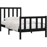  Okvir za krevet od masivnog drva crni 75 x 190 cm mali | shoptok.hr