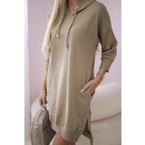 Kesi Dress with a hood and a longer rear camel | shoptok.hr