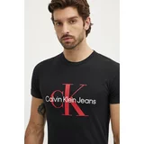 Calvin Klein Jeans Bombažna kratka majica moška, črna barva, J30J320935