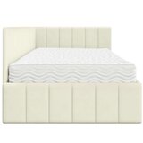  Kotna postelja z vzmetnico z vzglavjem krema 100 x 200 cm Žamet, (5000069852) | Shoptok.si