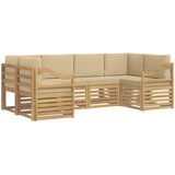  Sekcijska garnitura 6 pcs Bijela i bež 245 x 126,5 x 73 cm | shoptok.hr