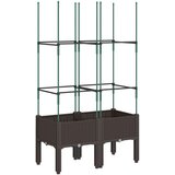  Vrtna sadilica s rešetkom smeđa 80 x 40 x 142,5 cm PP | Eponuda.com