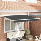 vidaXL Skrovita tenda Antracit 250 x 200 cm Poliester i metal - Antracit (bijeli okvir) 2 5 x 2 m Električna | shoptok.hr