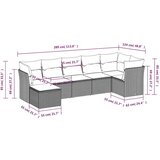  7-dijelni set vrtnih sofa od poliratana s jastucima crni | shoptok.hr