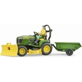 Bruder bworld John Deere vrtni traktor s prikolico in vrtnarjem Cene